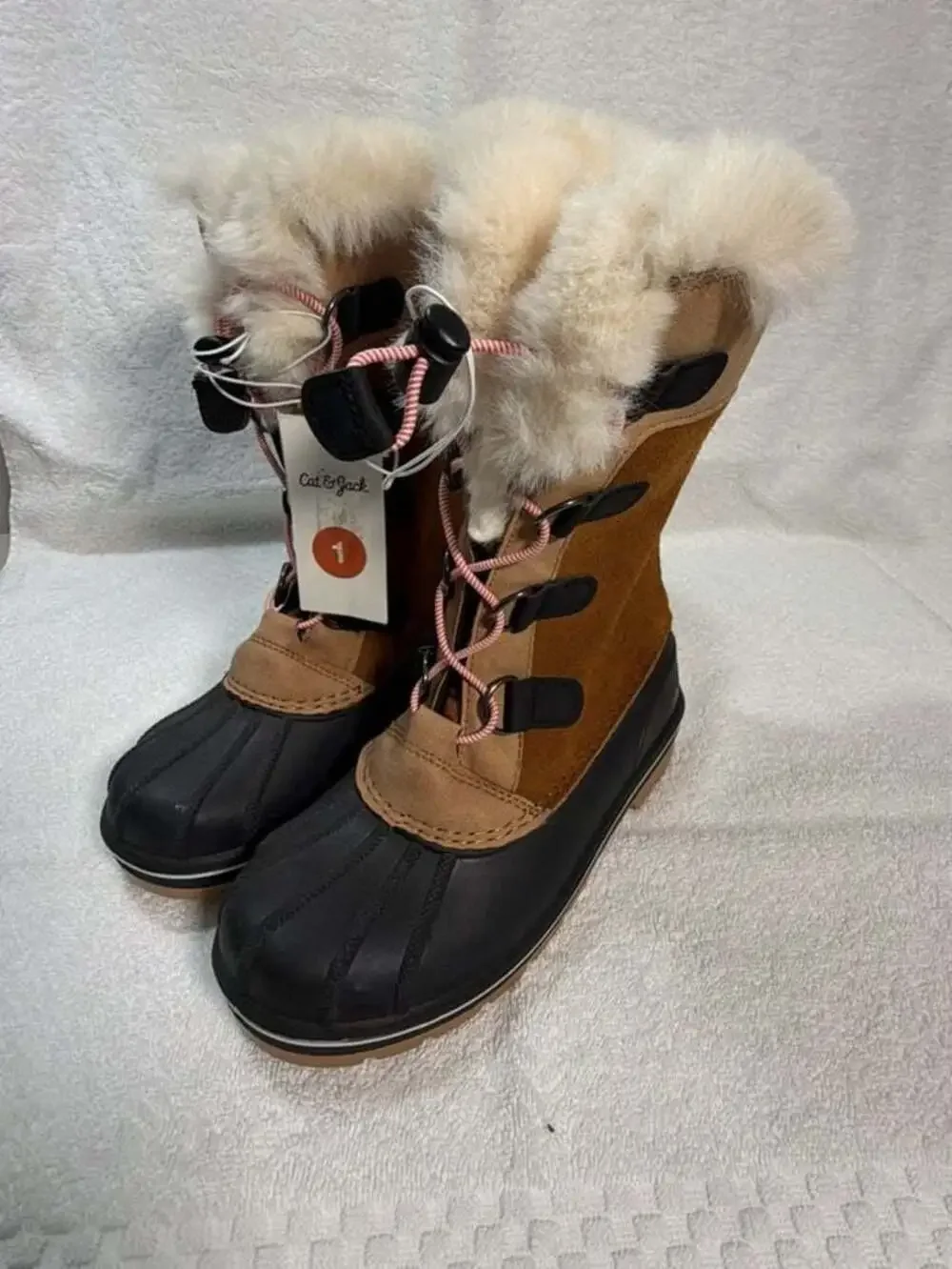 Cat & Jack Constance Girls' Faux Fur Winter Snow Boots